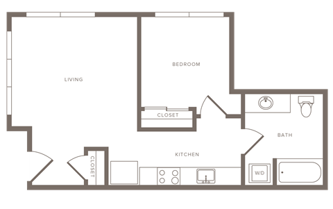 1 bedroom 1 bathroom A at Wilcox, Seattle